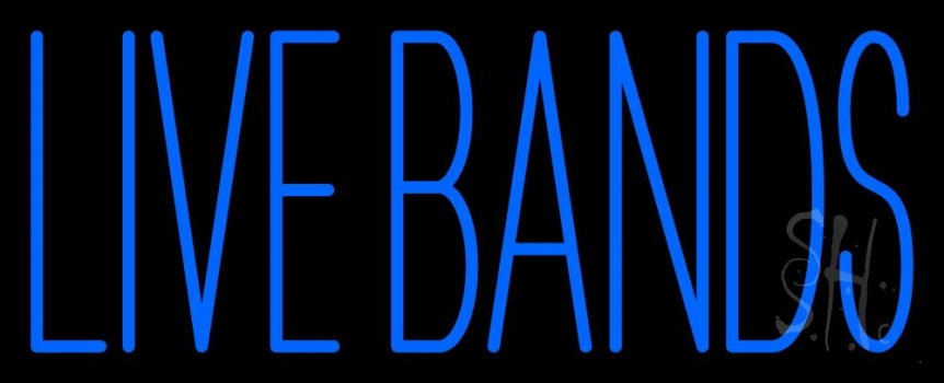 Blue Live Bands Neon Sign