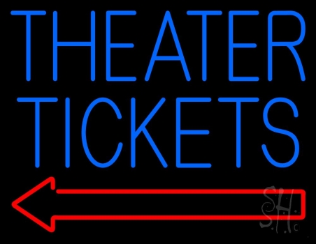 Blue Theatre Tickets Neon Sign