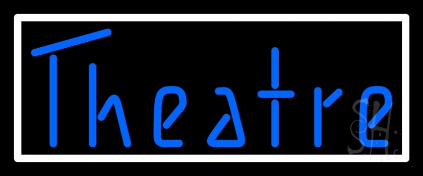 Blue Theatre With Border Neon Sign