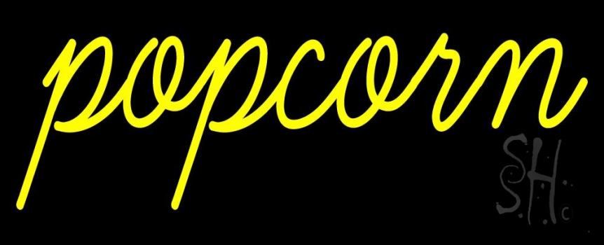 Cursive Popcorn Neon Sign