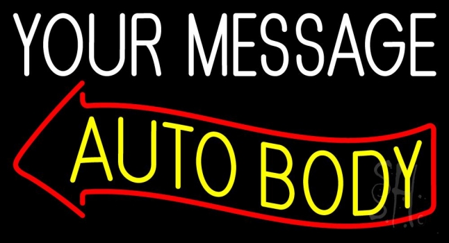 Custom Auto Body With Arrow 1 Neon Sign
