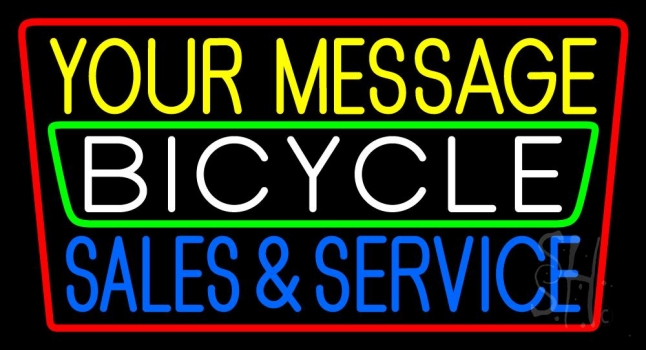 Custom Bicycle Sales Service 1 Neon Sign