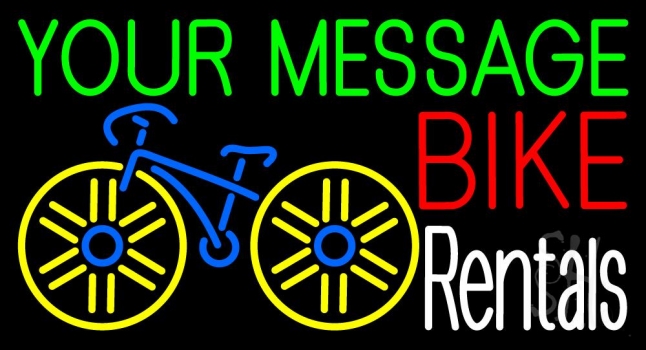 Custom Bike Rentals 2 Neon Sign