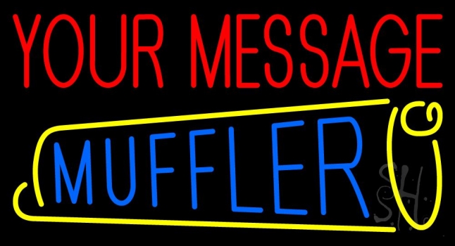 Custom Blue Mufflers 2 Neon Sign