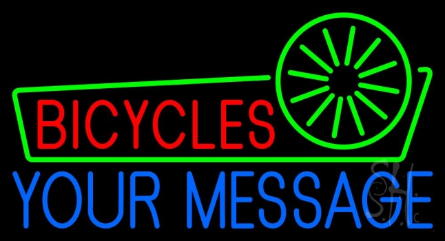 Custom Blue Name Red Bicycles 2 Neon Sign