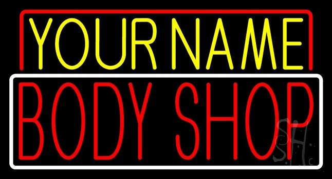 Custom Body Shop Block Neon Sign