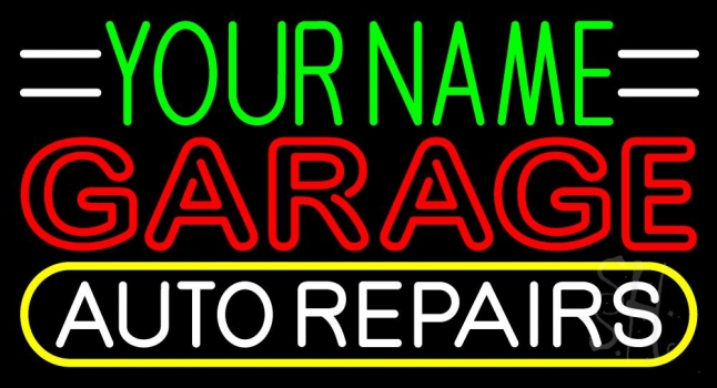 Custom Double Stroke Garage Neon Sign