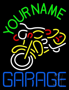 Custom Garage With Bike Logo Neon Sign