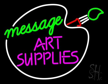 Custom Pink Art Supplies Neon Sign