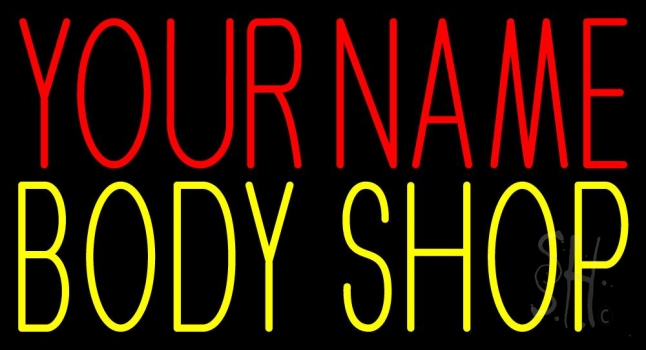 Custom Red Name Auto Body 2 Neon Sign