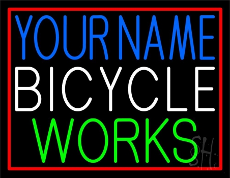 Custom White Bicycle 2 Neon Sign