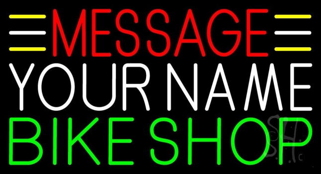 Custom White Name Bike Shop 1 Neon Sign