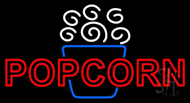 Double Stroke Popcorn Neon Sign
