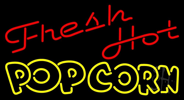 Fresh Hot Popcorn Neon Sign