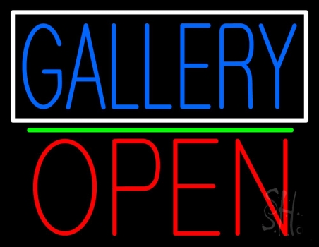 Gallery With Border Open 1 Neon Sign