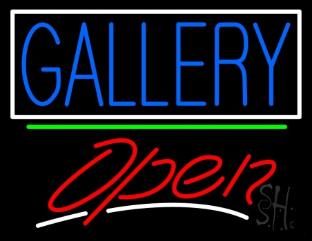 Gallery With Border Open 3 Neon Sign