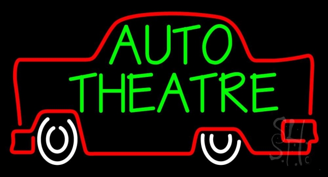 Green Auto Theatre Car Logo Neon Sign