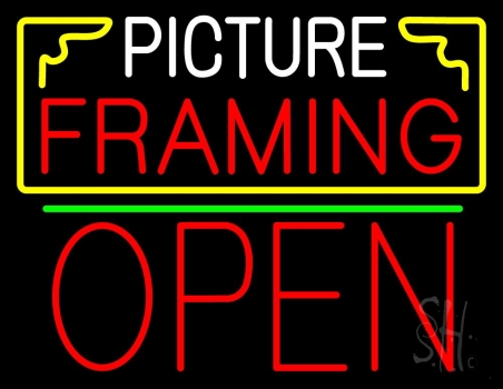 Picture Framing With Frame Open 1 Logo Neon Sign