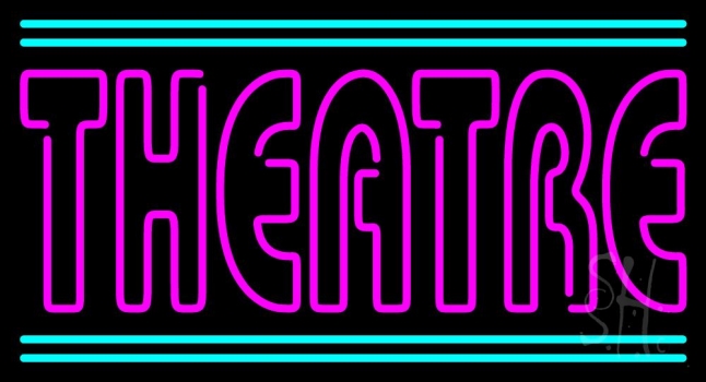 Pink Theatre With Line Neon Sign