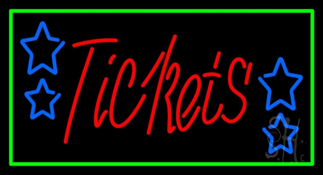 Pink Tickets With Border Neon Sign