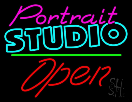 Portrait Studio Open 2 Neon Sign