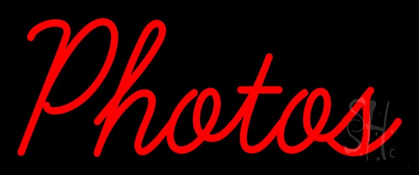 Red Cursive Photos Neon Sign