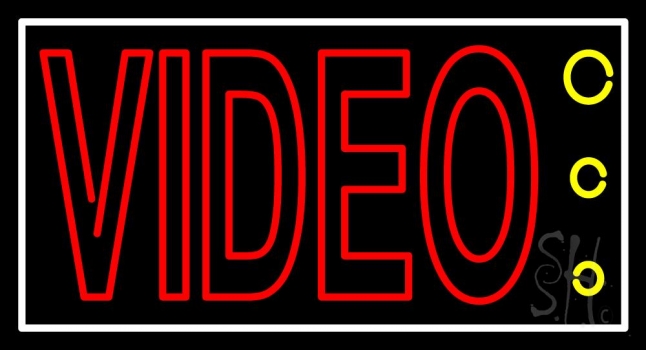Red Video Tv Logo Neon Sign