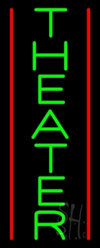 Vertical Green Theater Neon Sign