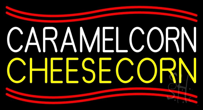 White Caramel Corn Yellow Cheese Corn Neon Sign