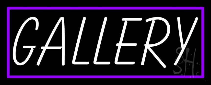 White Gallery With Border Neon Sign