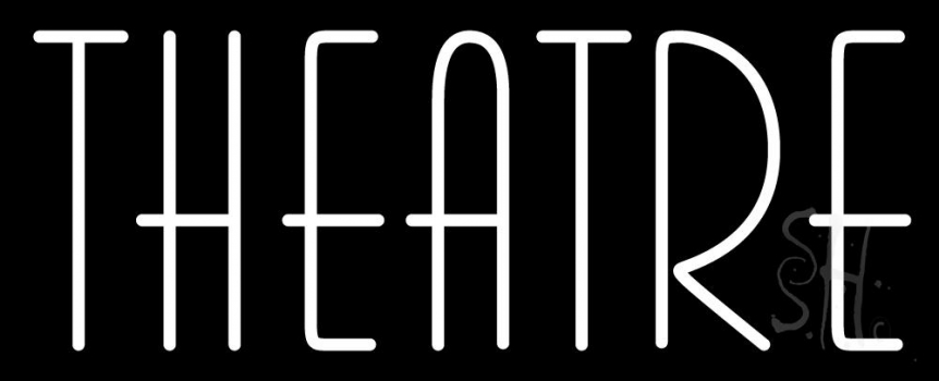 White Theatre Neon Sign