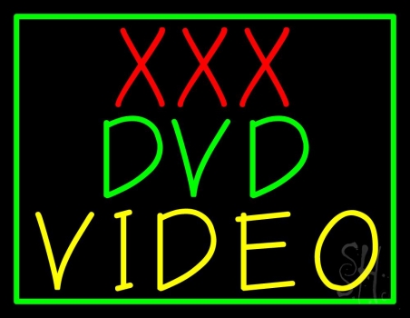Xxx Dvd Video With Border Neon Sign