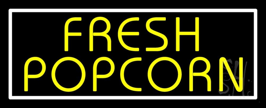 Yellow Hot Popcorn Neon Sign