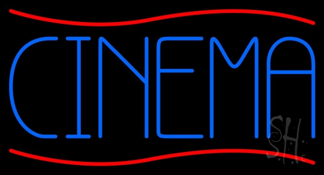 Blue Cinema Block Neon Sign