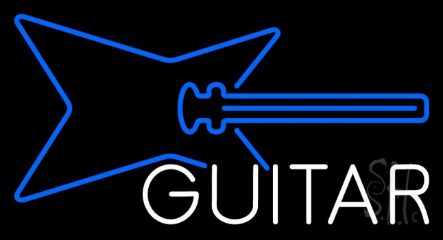 Blue Guitar 2 Neon Sign