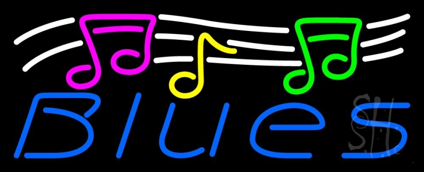 Blues With Musical Note 1 Neon Sign