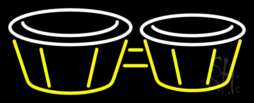 Bongos Drum Block Neon Sign