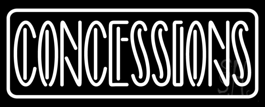 Concessions White Border Neon Sign