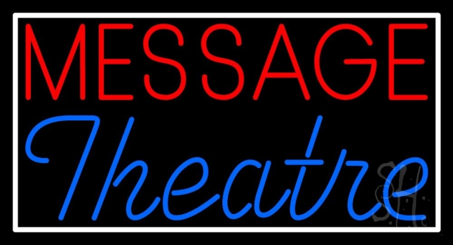 Custom Blue Cursive Theatre Neon Sign