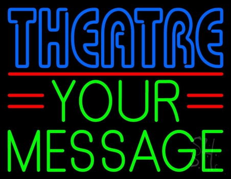 Custom Blue Theatre Red Line Neon Sign
