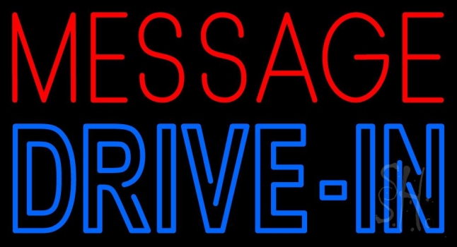Custom Double Stroke Blue Drive In Neon Sign
