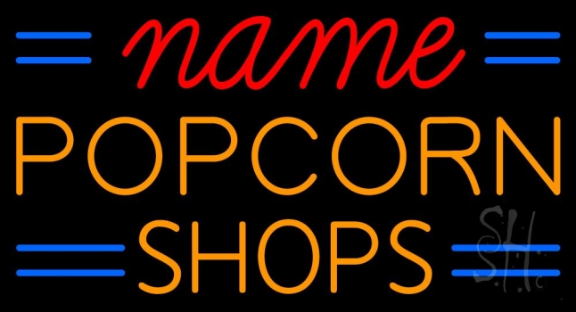 Custom Orange Popcorn Shops Neon Sign