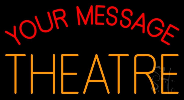 Custom Orange Theatre Block Neon Sign