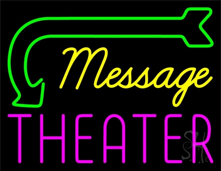 Custom Pink Theater Green Arrow Neon Sign