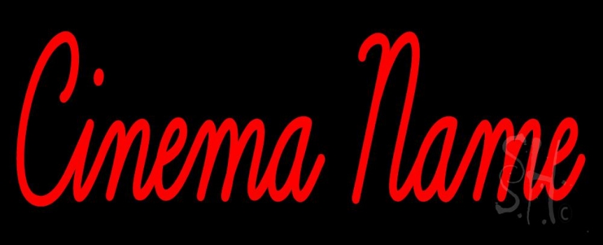 Custom Red Cursive Cinema Neon Sign