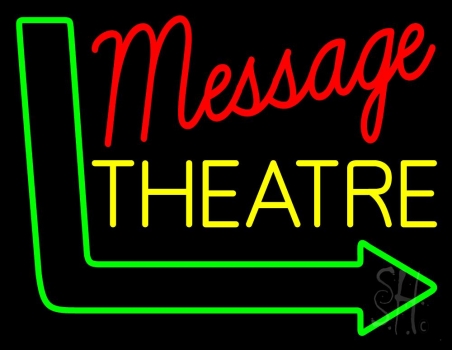 Custom Yellow Theatre With Green Arrow Neon Sign