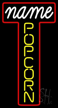 Custom Vertical Yellow Popcorn Neon Sign