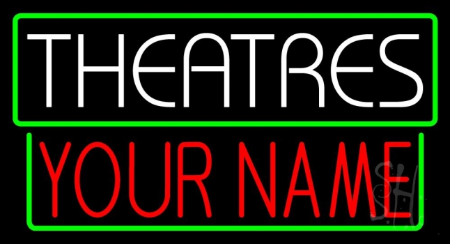 Custom White Theatres Neon Sign