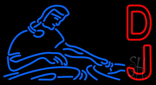 Red Dj Blue Neon Sign
