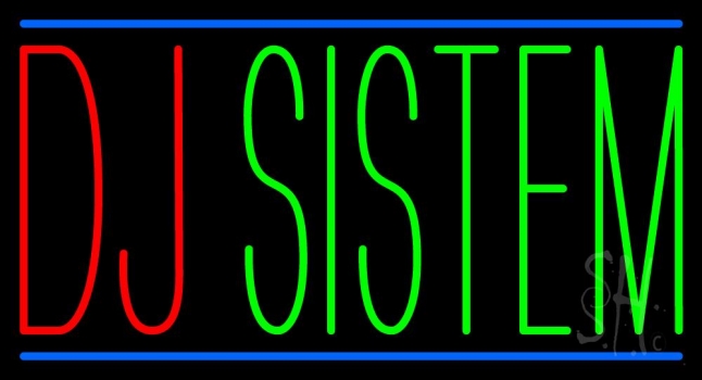 Dj System Block 1 Neon Sign